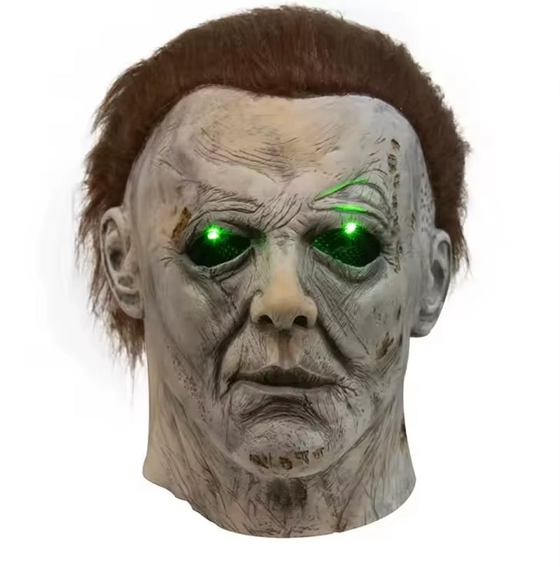 Halloween Michael Myers Mask Scary Killer Full Head Mask Creepy Fire Burn Scar Latex F