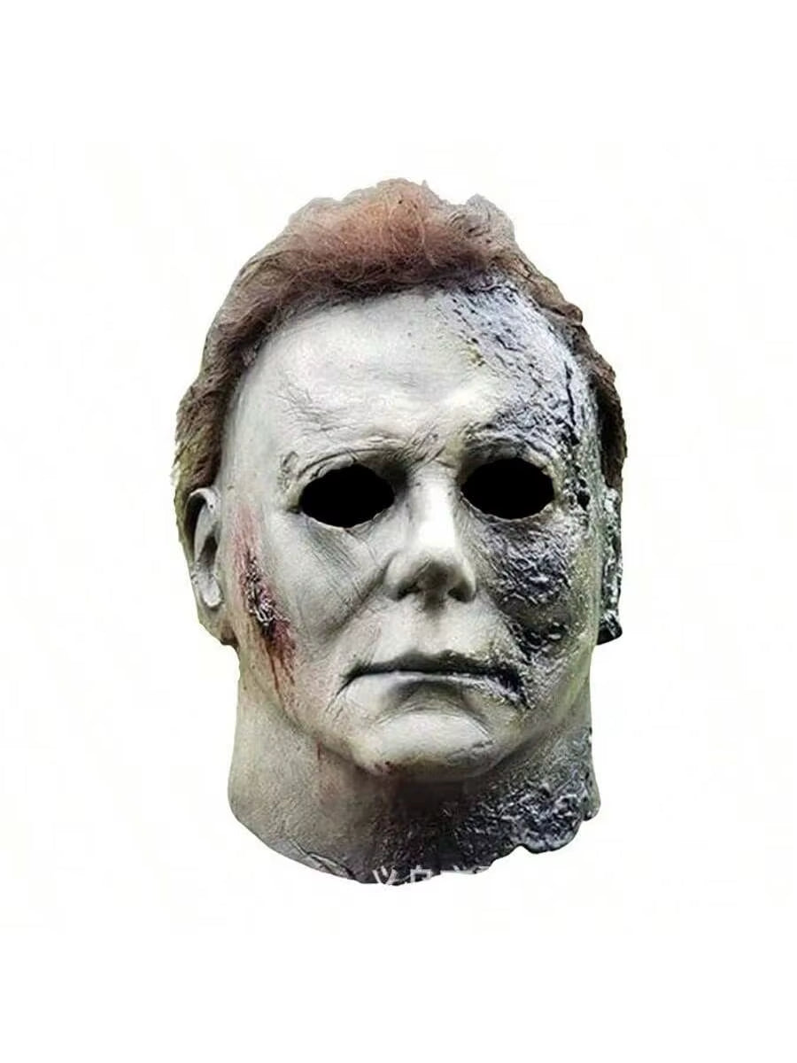 Halloween Michael Myers Mask Scary Killer Full Head Mask Creepy Fire Burn Scar Latex F